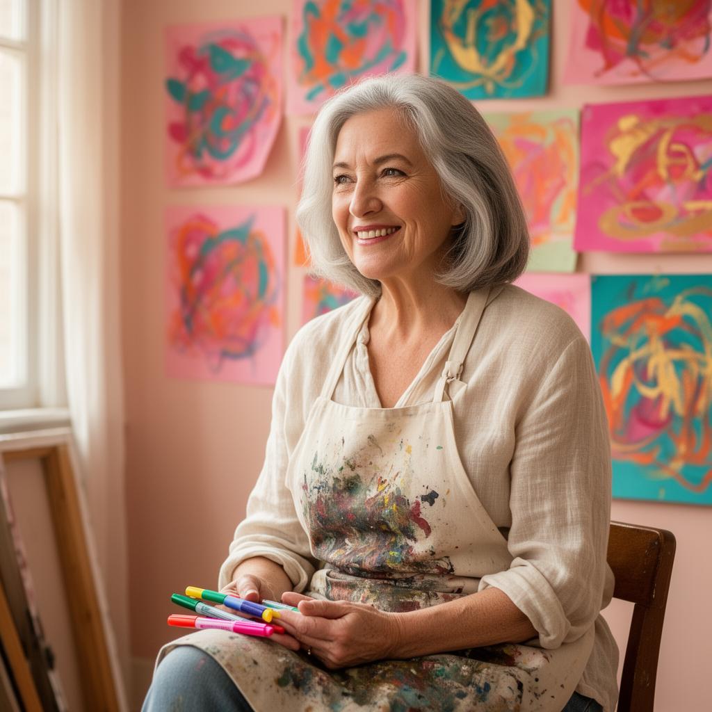 Portrait of Lucia Terese Porter in her studio
